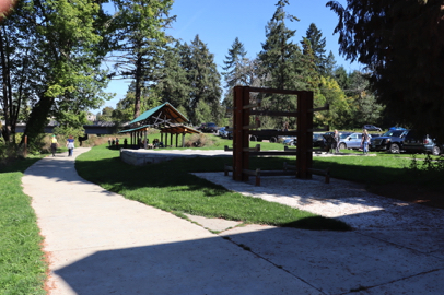 Kayak boat rack – covered picnic area – parking with accessible spaces – near community garden